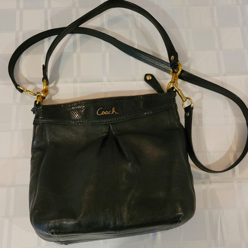 Coach Black Crossbody Bag with Gold Accents